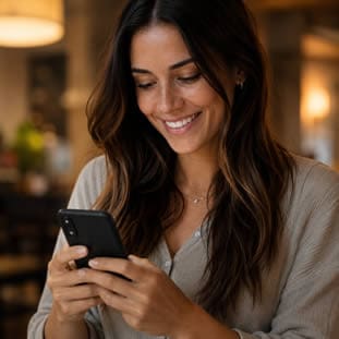 Woman with smart phone woman holding smart phone